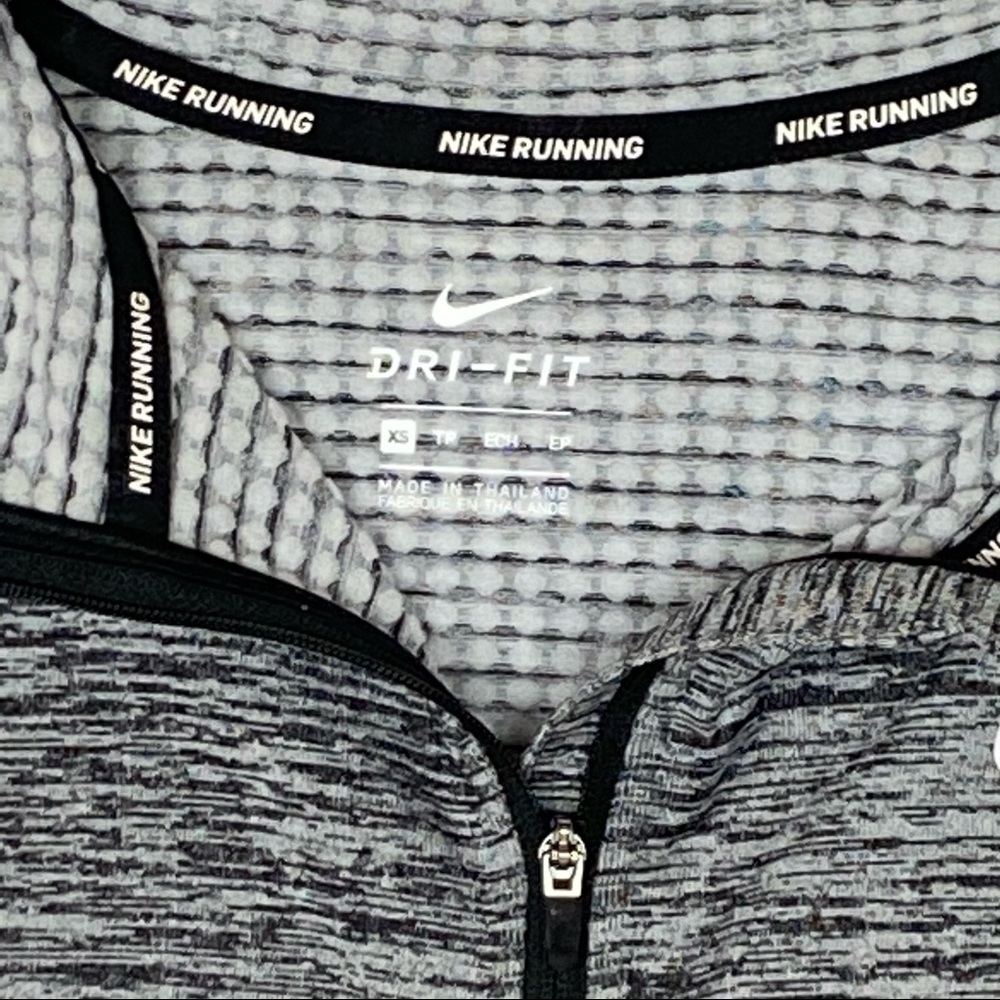 Nike Black Heather Therma Sphere Element L/S ZipRunning Hood XS - Picture 7 of 13